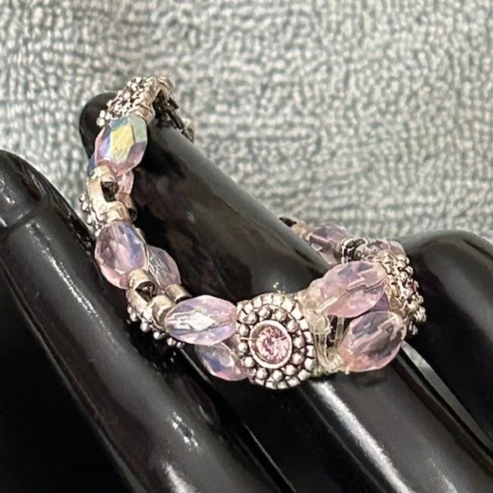 Pink & Silver Necklace and Bracelet - Picture 3 of 6